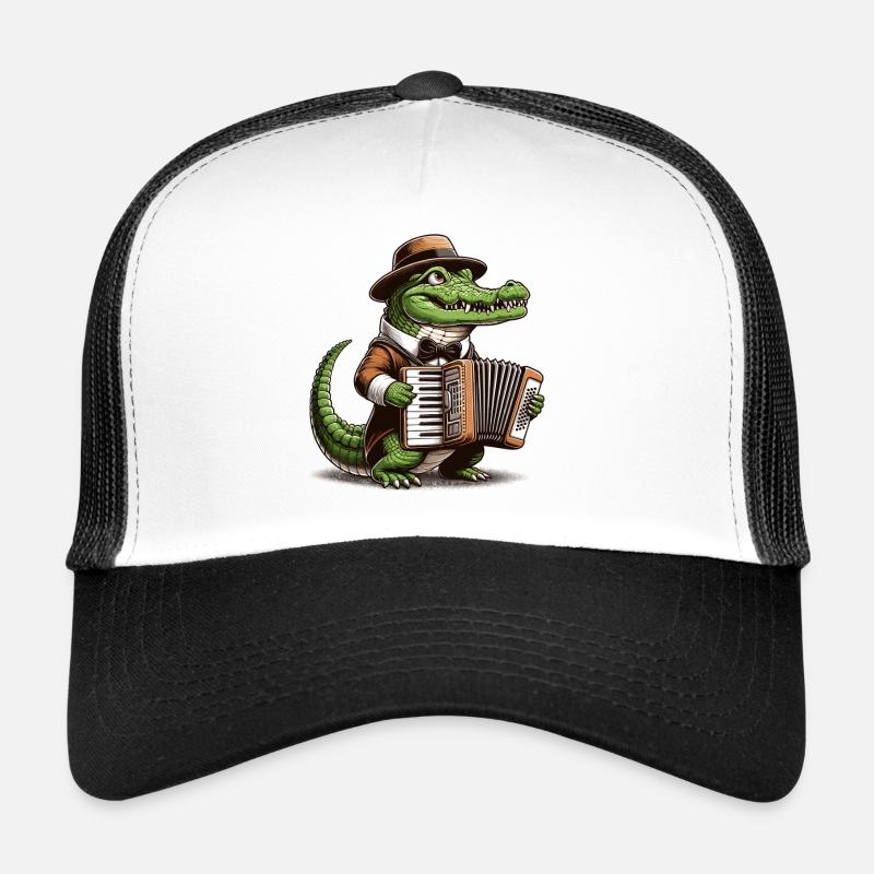 Crocodile Accordéon Harmonica Musique Cadeau Casquette trucker 