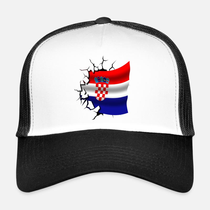 Bandera de Croacia - Croatie - Drapeau Broken Design Casquette trucker 
