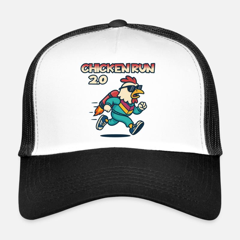 Chicken Run 2.0 Abenteuer-Tee - Trucker Cap - Weiß/Schwarz