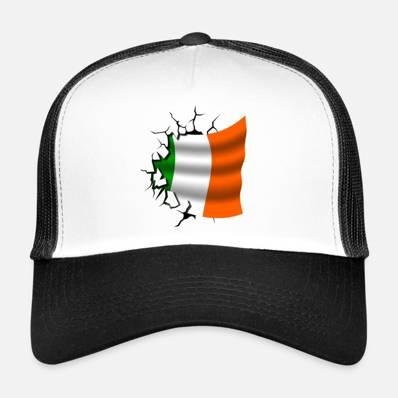 Drapeau de l’Irlande - Irlande - Drapeau Broken Design Casquette trucker 