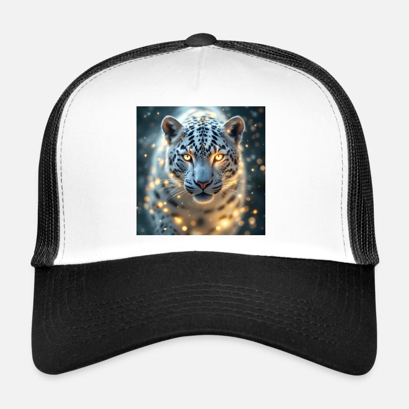 Krafttier Weisser Leopard - Trucker Cap - Weiß/Schwarz