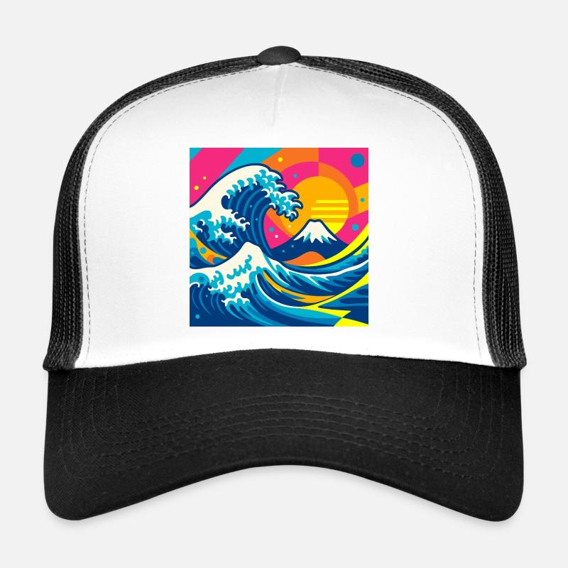Die (fast) weise Welle - Trucker Cap - Weiß/Schwarz