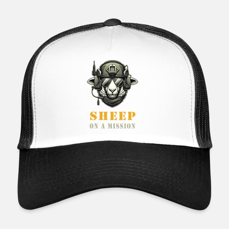 Sheep on a mission Trucker Cap
