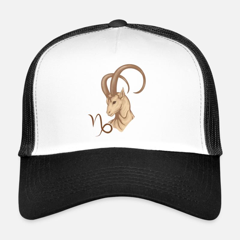 Sternzeichen Steinbock - Trucker Cap - Weiß/Schwarz