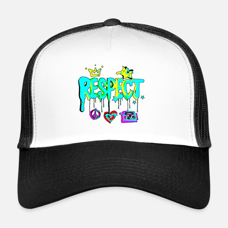 RESPECT Graffiti colourful - Trucker Cap - Weiß/Schwarz