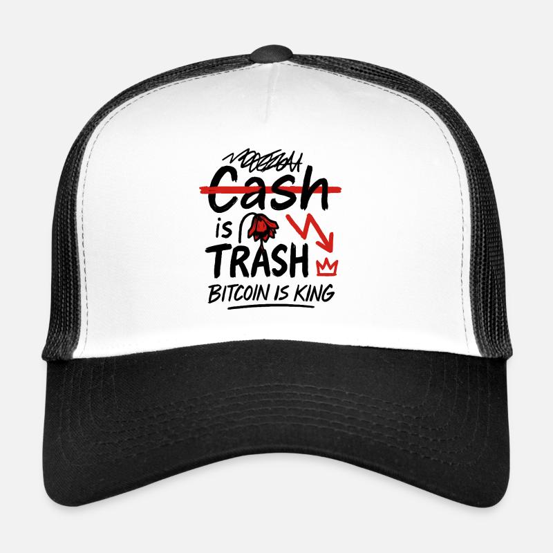 Cash is Trash Bitcoin is King Krypto Trucker Cap
