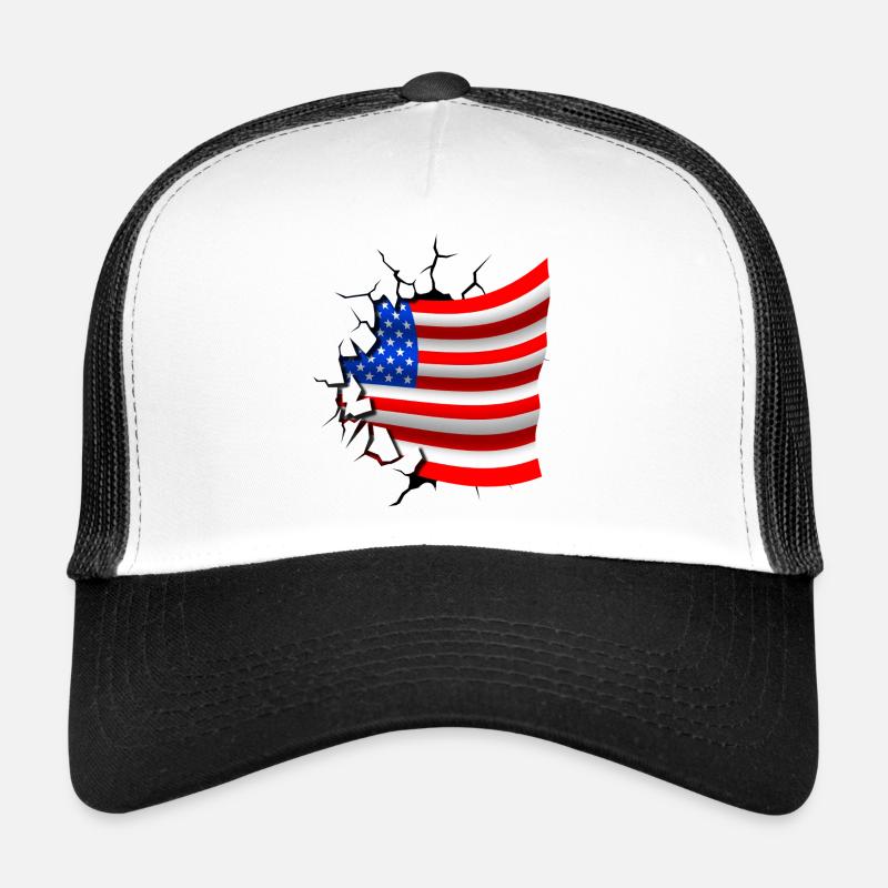 Drapeau des États-Unis - USA - Drapeau Broken Desi Casquette trucker 