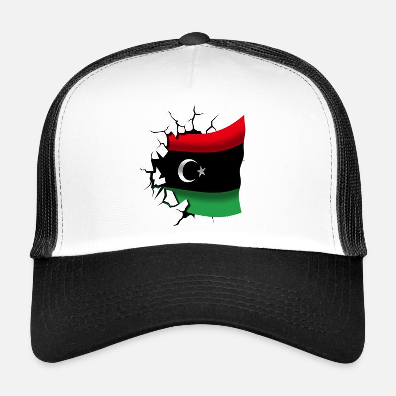 Flag of Libya - Libya - Flag Broken Design Trucker Cap