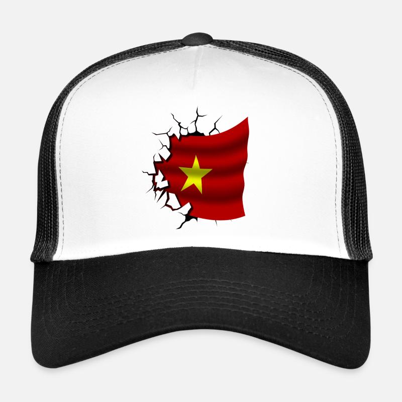 Drapeau du Vietnam - Vietnam - Drapeau Broken Design Casquette trucker 