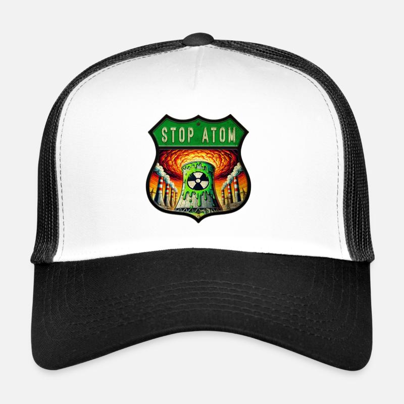 Stop Atom Crest Design Trucker Cap