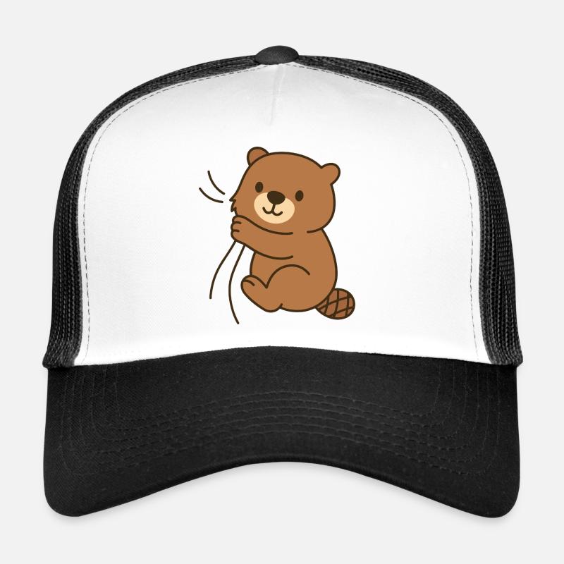 Blotti – bébé castor - Casquette trucker - blanc/noir