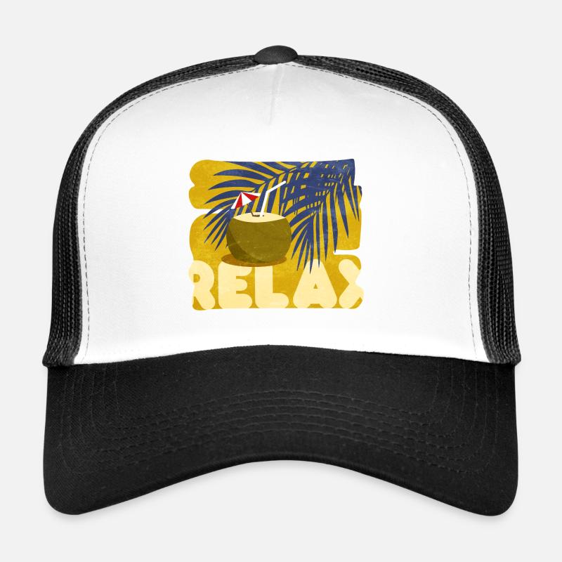Relaxed, summer, comical, cocktail atmosphere Trucker Cap