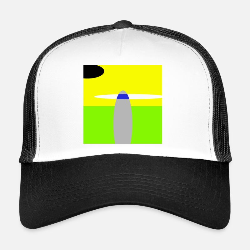Weltraum-Landschaft - Trucker Cap - Weiß/Schwarz