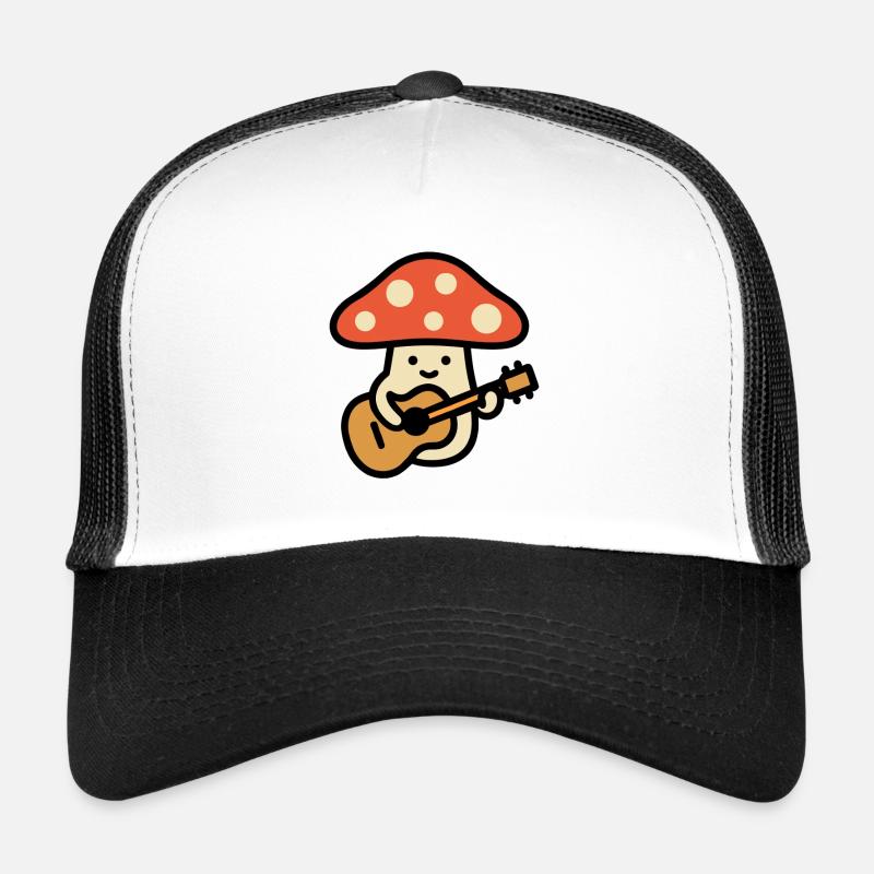 Champignon jouant de la guitare - Champignon de forêt de dessin animé drôle Casquette trucker 