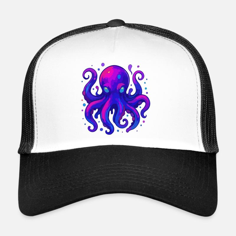 Neon Octopus Trucker Cap