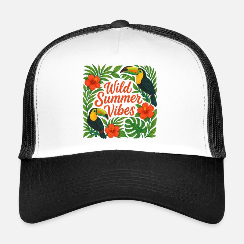 Wild Summer Vibes Tropical Toucans - Trucker Cap - white/black