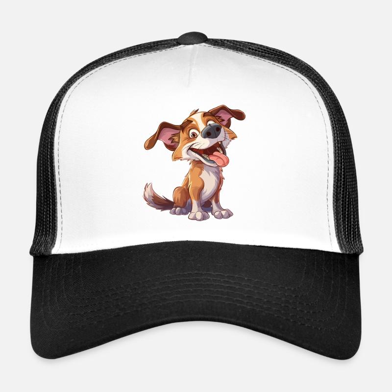 Chien de dessin animé joyeux Casquette trucker 