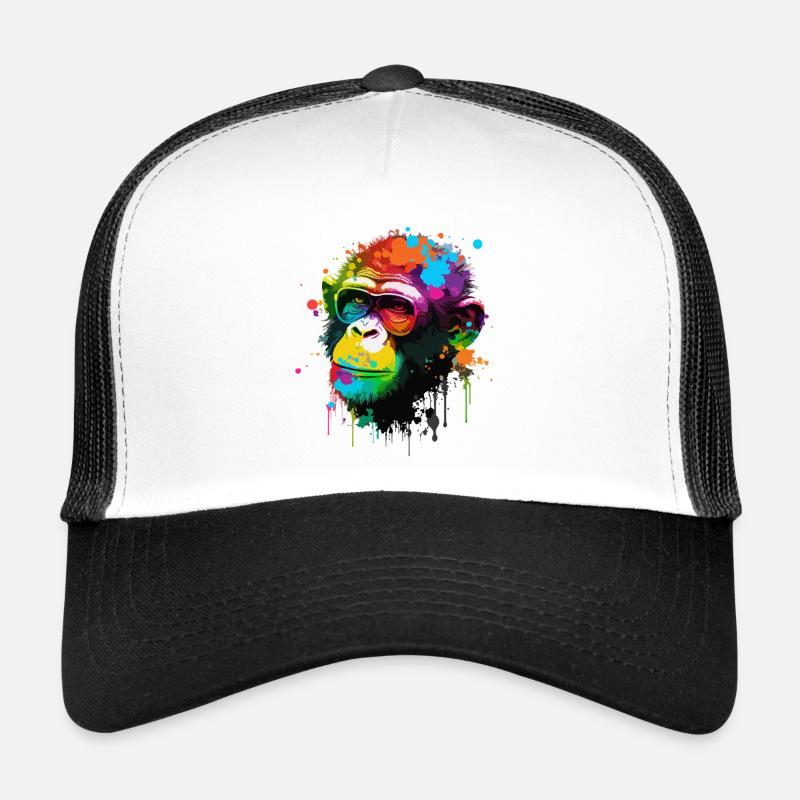 Chimpanzé coloré Casquette trucker 