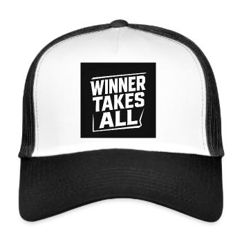HIGHR - Der Sieger bekommt alles - Schwarz-Weiß 1 - Trucker Cap - Weiß/Schwarz - Vorne