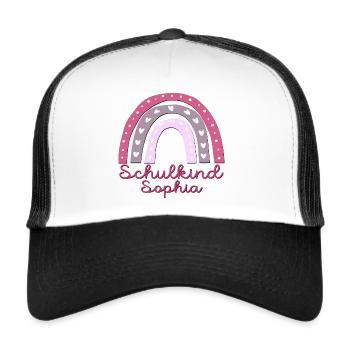 Schulanfang Schulkind Sophia - Trucker Cap - Weiß/Schwarz - Vorne