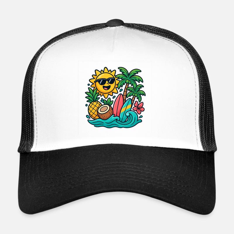 Sonnenstrand Paradies Surf Design Trucker Cap