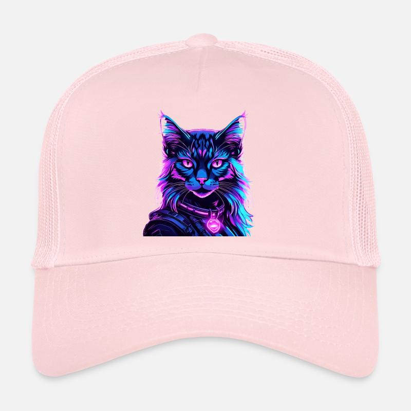 Néon Espace Chat Chat Portrait Casquette trucker 