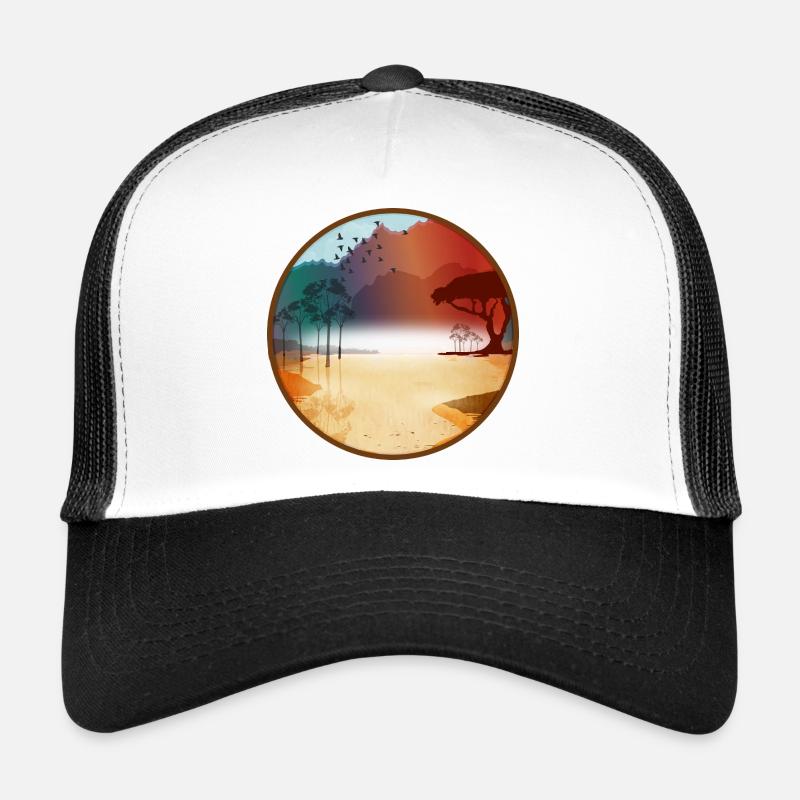 Glowing African steppe at sunrise Trucker Cap