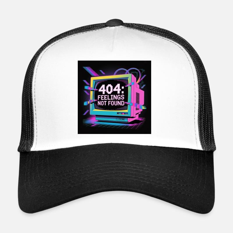 Neon 404: Gefühlslosigkeit in der digitalen Welt Trucker Cap