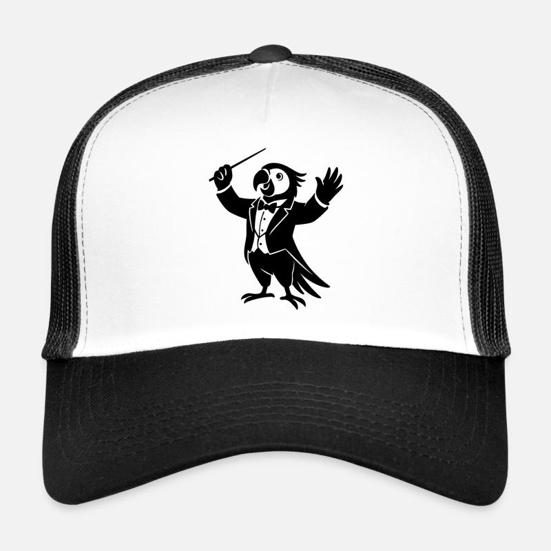 Conducting Parrot Illustration Trucker Cap