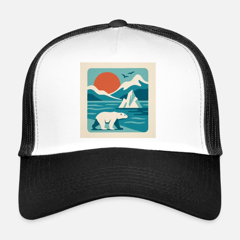 Polar Solitude – Ambiance rétro arctique Casquette trucker 