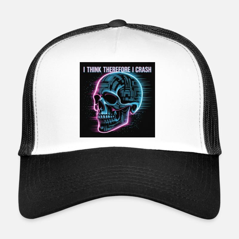 Crâne néon cyberpunk Casquette trucker 