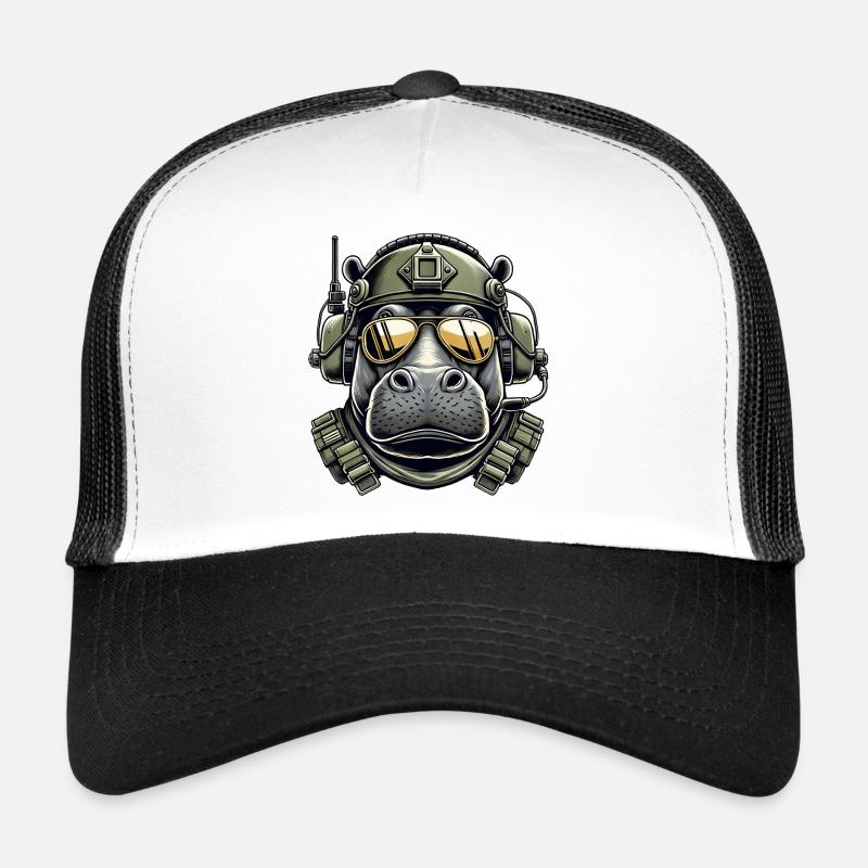 Hippopotame Conception militaire Casquette trucker 