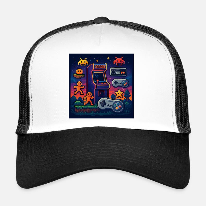 Conception de jeu d’arcade Pixel rétro Casquette trucker 