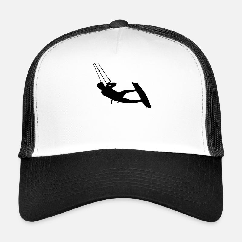 Kiters. Kitesurf - Casquette trucker  - blanc/noir