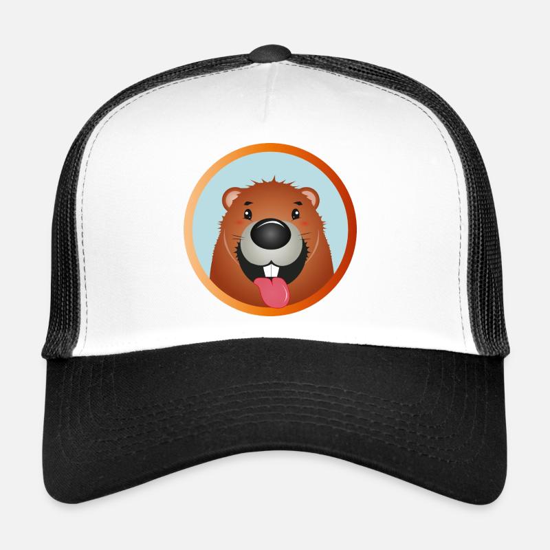 Vilain castor avec la langue qui sort Casquette trucker 
