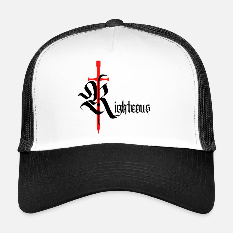 Conception gothique vertueuse avec épée avec texte noir Casquette trucker 