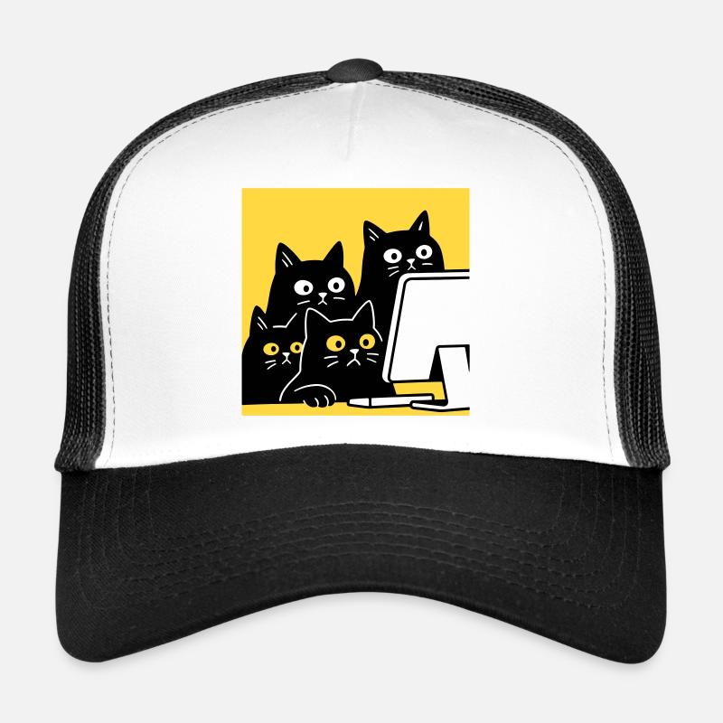Chats regardant Catcontent Casquette trucker 