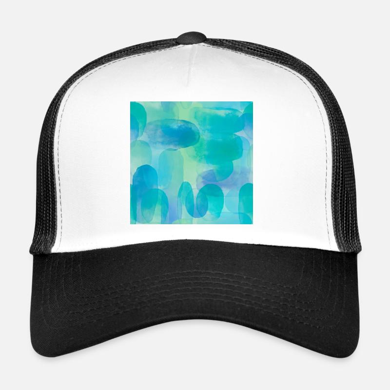 Aquarelles dans les tons bleus et verts Casquette trucker 