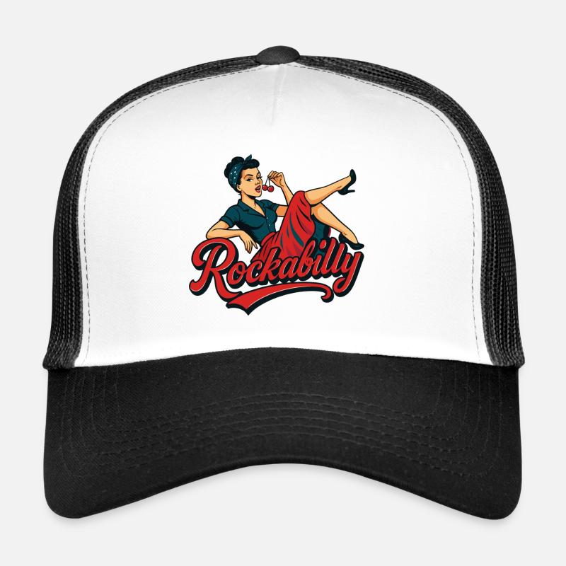 Rockabilly Forever Cherries Wife 50s Gift Trucker Cap