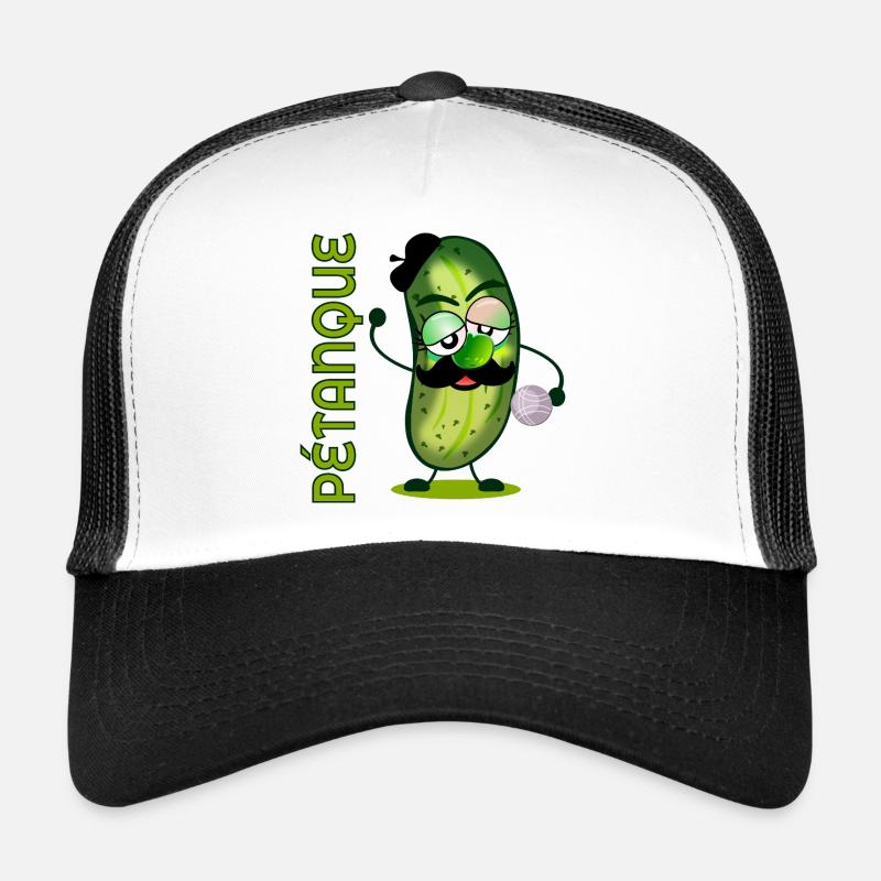 Pétanque Boule Moustache Cornichons Casquette trucker 
