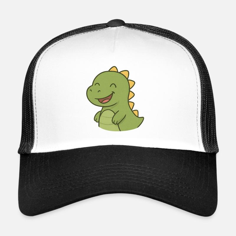 Lachender_Dino - Trucker Cap - Weiß/Schwarz