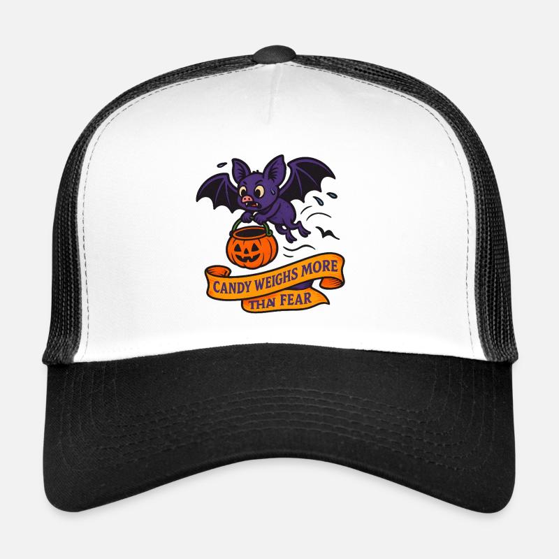Spooky Halloween Bat with Pumpkin Trucker Cap
