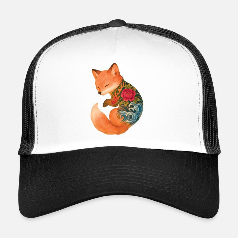 Tattooed Fox Cub – Floating Serenity - Trucker Cap - white/black