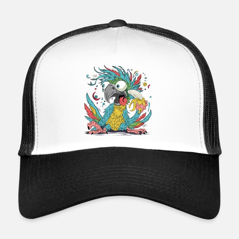 Cuclillo Perroquet Conception de dessin ludique | Coloré Casquette trucker 
