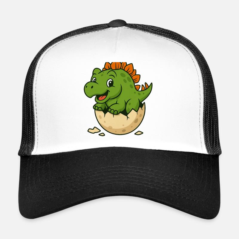 Cute dinosaur offspring on egg - Trucker Cap - white/black