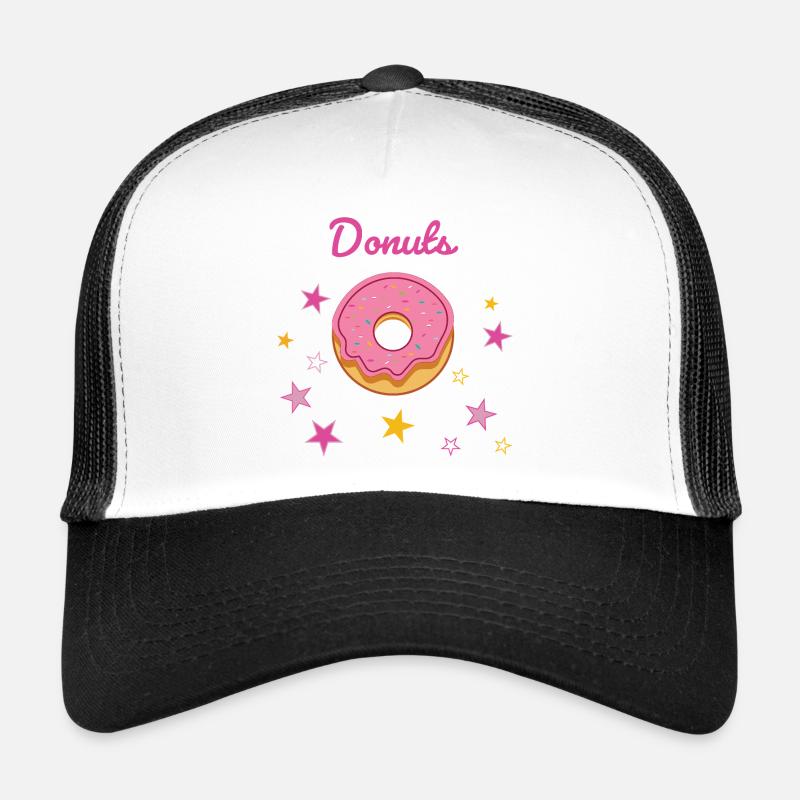 Donuts-02 - Trucker Cap - Weiß/Schwarz