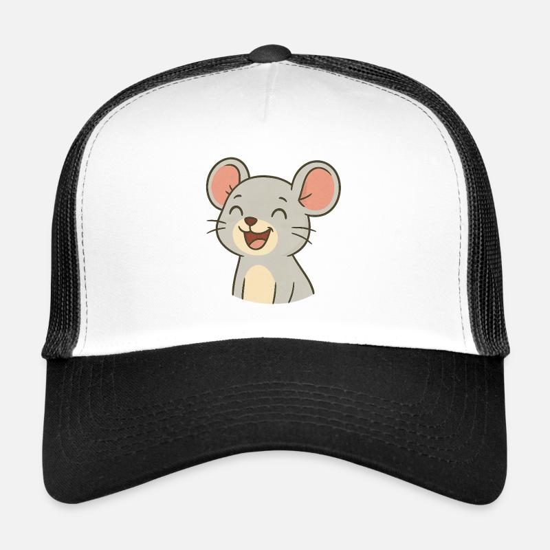 Lachende_Maus - Trucker Cap - Weiß/Schwarz