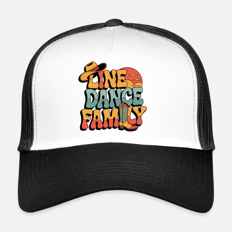 Line Dance Linedance Familie - Trucker Cap - Weiß/Schwarz