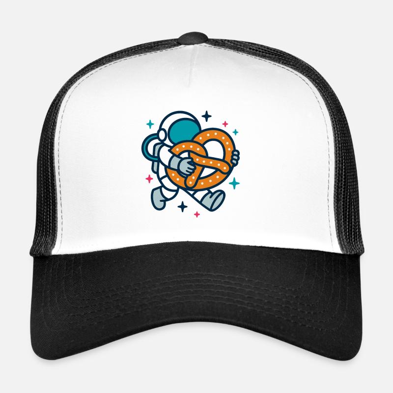 Astronaut mit Brezel - Trucker Cap - Weiß/Schwarz
