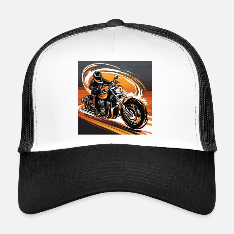 Motorradfahrer im Dynamik - Stil - Biker Kunstdesi Trucker Cap